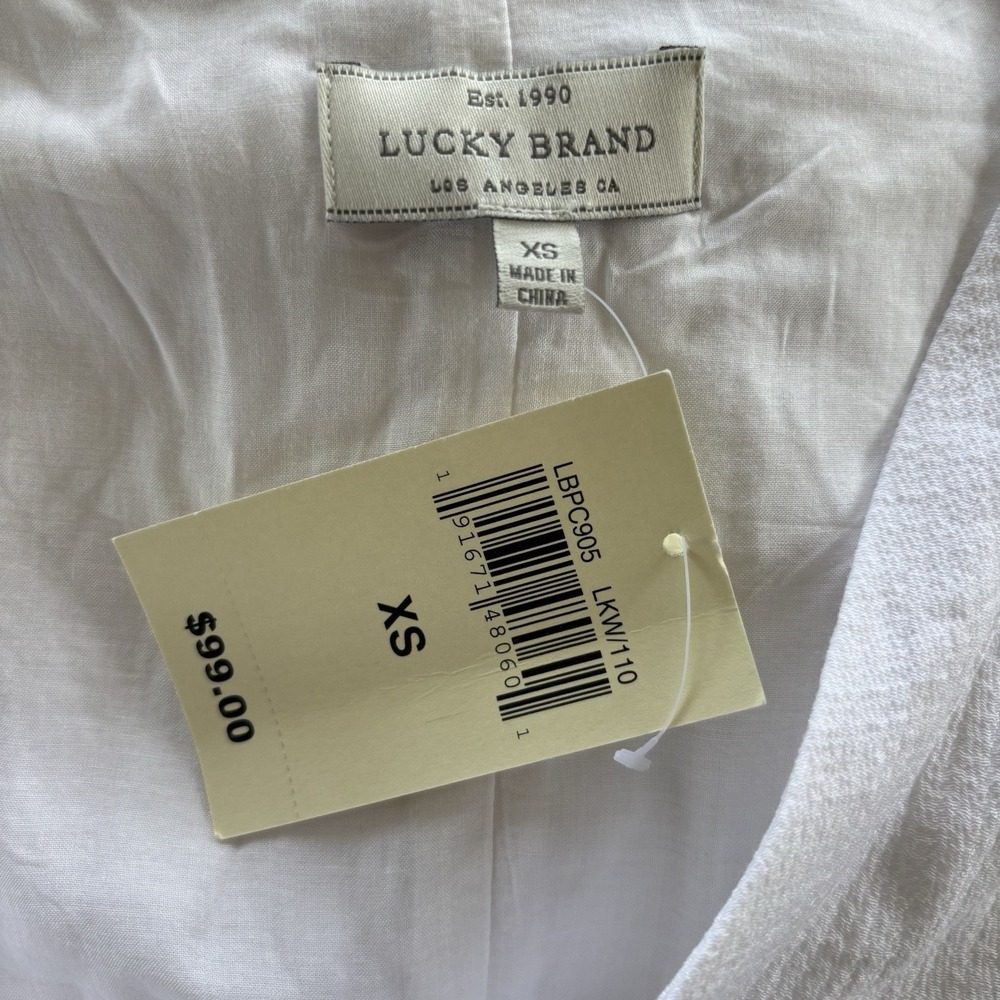 Lucky Brand Women's Lace Tiered Maxi Dress White XS Resort Original Price $99 - Picture 8 of 9